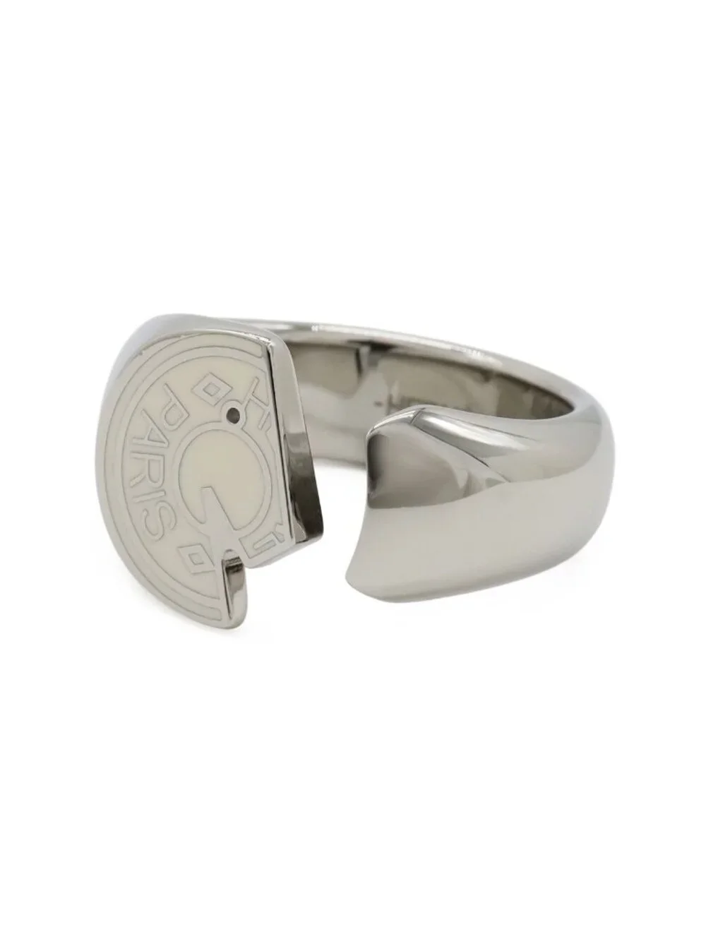 Hermes Clou de Selle Cal Open Ring Metal Ivory